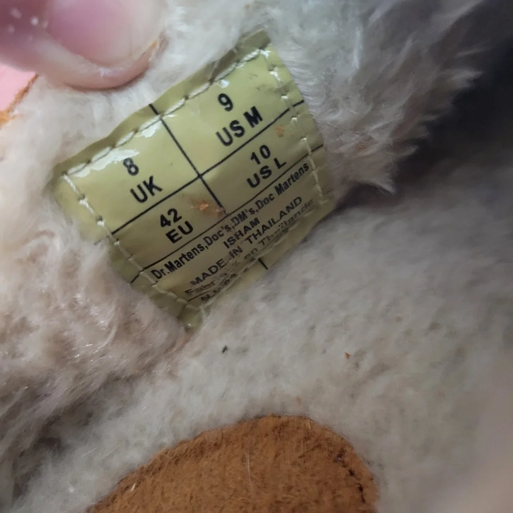 Nwob Dr. Martens Shearling Slingback Mules 10 Brown - Picture 7 of 7